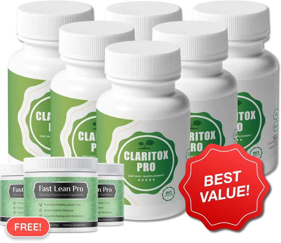 Six bottles of Claritox Pro, best value package